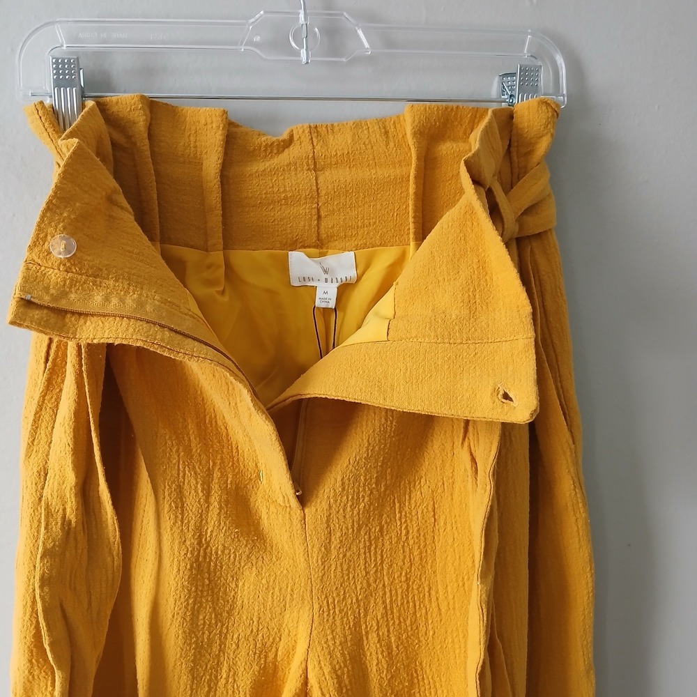 Lost + Wander Anthropologie Women's Size Medium Belted Pants Gold Yellow NWT!!! - Picture 9 of 16